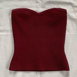 Babaton Sculpt Knit Sweetheart Tube Top Berry Pink Size XS